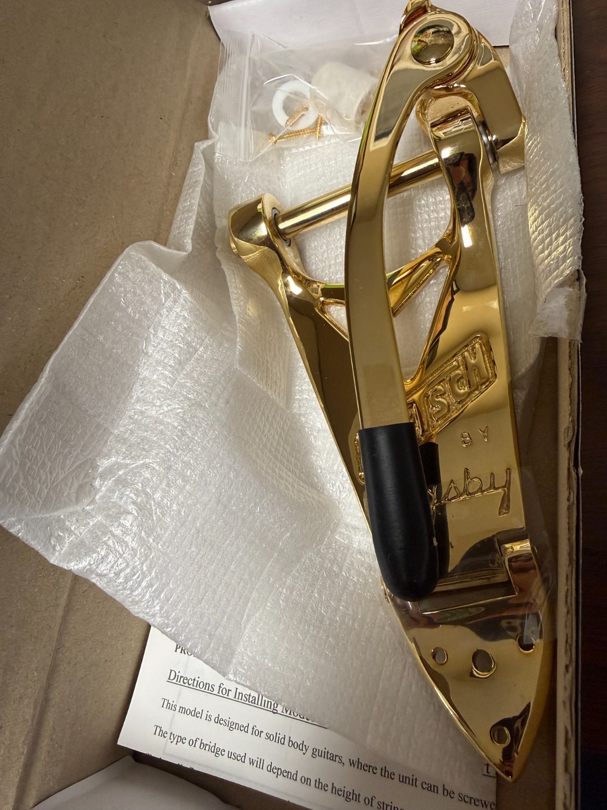 USA Gretsch Bigsby B3 Gold Vibrato Tailpiece Thin Jazz ArchTop Guitar 0060136100