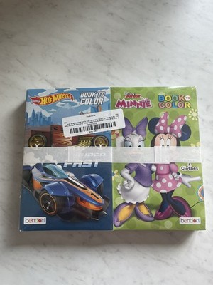 New - Bendon 24 Pack Coloring Books Hot Wheels Minnie Mouse Disney Nick Ect
