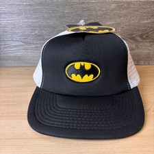 Batman Hat Cap Snap Back Black Yellow Dark Knight Trucker DC Comics NWT
