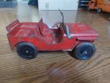 ANTIQUE VINTAGE 1950s LOUIS MARX WILLYS JEEP PRESSED STEEL TOY A3