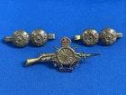 WW1 British Army Cyclist Corps Brass & Enamel Sweetheart Brooch Badge Trio