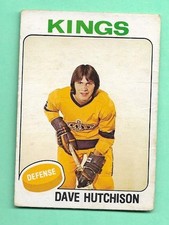 (1) DAVE HUTCHISON  1975-76 O-PEE-CHEE # 390 KINGS ROOKIE CREASED CARD (L8281)