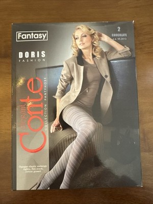 Vintage Conte  ORNAMENT TIGHTS Fantasy  GRAFIT European Size 2