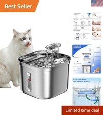 Cat Water Fountain, Stainless Steel Pet Water Fountain for Cats Inside, 3 Fil...