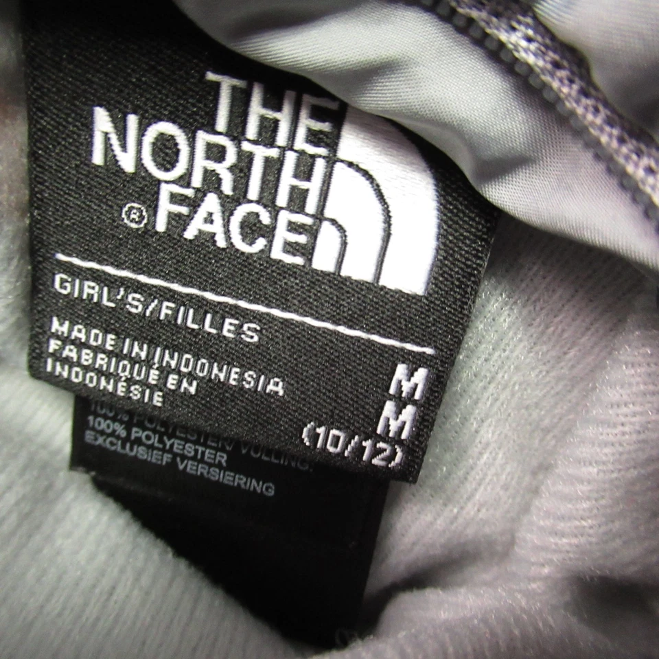 North Face Jacket Girls Medium 10/12 Long Sleeve Pockets Outdoor Puffer Gray - Image 3 of 4