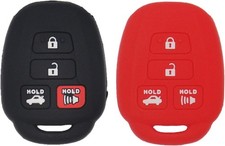 2Pcs Rubber Silicone Key Fob Cover Remote Keyless Protector Bag Holder for Camry