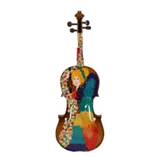 Signed Denise Morris Curt Hand Painted Art Violin