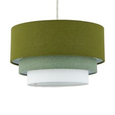 Modern Ombre Sage Green Linen Ceiling Light Shade Easy Fit Pendant Lampshade