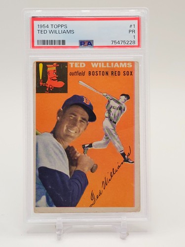 TED WILLIAMS 1954 TOPPS BASEBALL #1 BOSTON RED SOX PSA 1 Q2682