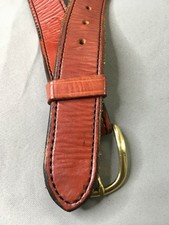 Vintage Haugen Duty Belt Men 43 Brown Leather Brass Police Tactical USA