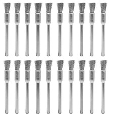 20 pcs Steel Cleaning End Brushes Pen 1/5&Prime; 5mm x 1/8&Prime;3mm Wire Brush Rust