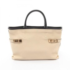 Borsa Chloe Charlotte Tote Bag in pelle beige nera usata da donna
