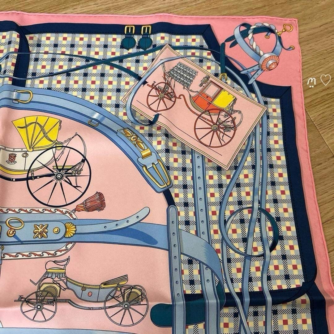 Hermes 70 History of the Carriage Silk Scarf Rose Trousers r0_0209 thumbnail 2