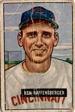 1951 Bowman #48 Ken Raffensberger Low Grade Filler Cincinnati Redlegs