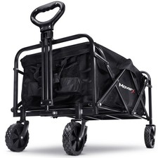 MoverX 70L Festival Trolley on Wheels, Folding Wagon, Portable 70L, Black 
