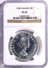 1958 Canada Silver Dollar NGC PL-67