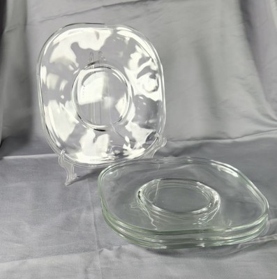 Arno Italy Joe Colombo Clear Glass Square 8 '' Dessert Salad Plates Set of 4