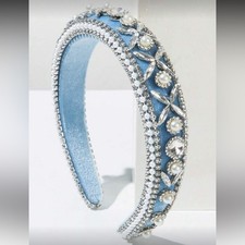 Elegant Blue and Silver Embellished Headband