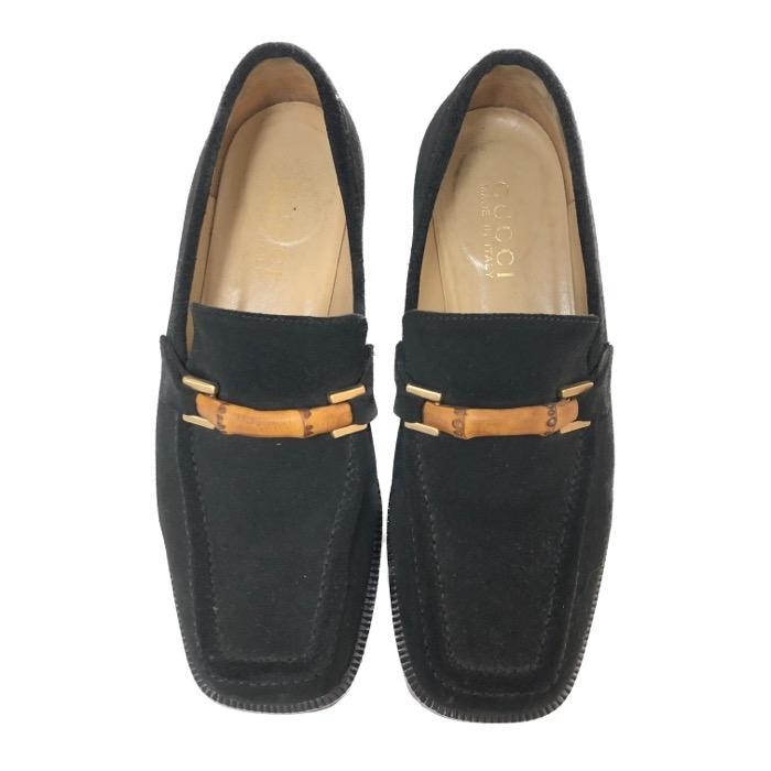 ✨状態良し✨ GUCCI Bamboo Bit Loafer EU35.5 GUCCI Women's Loafers Bamboo Suede Black EU35.5/US5.5 59158c