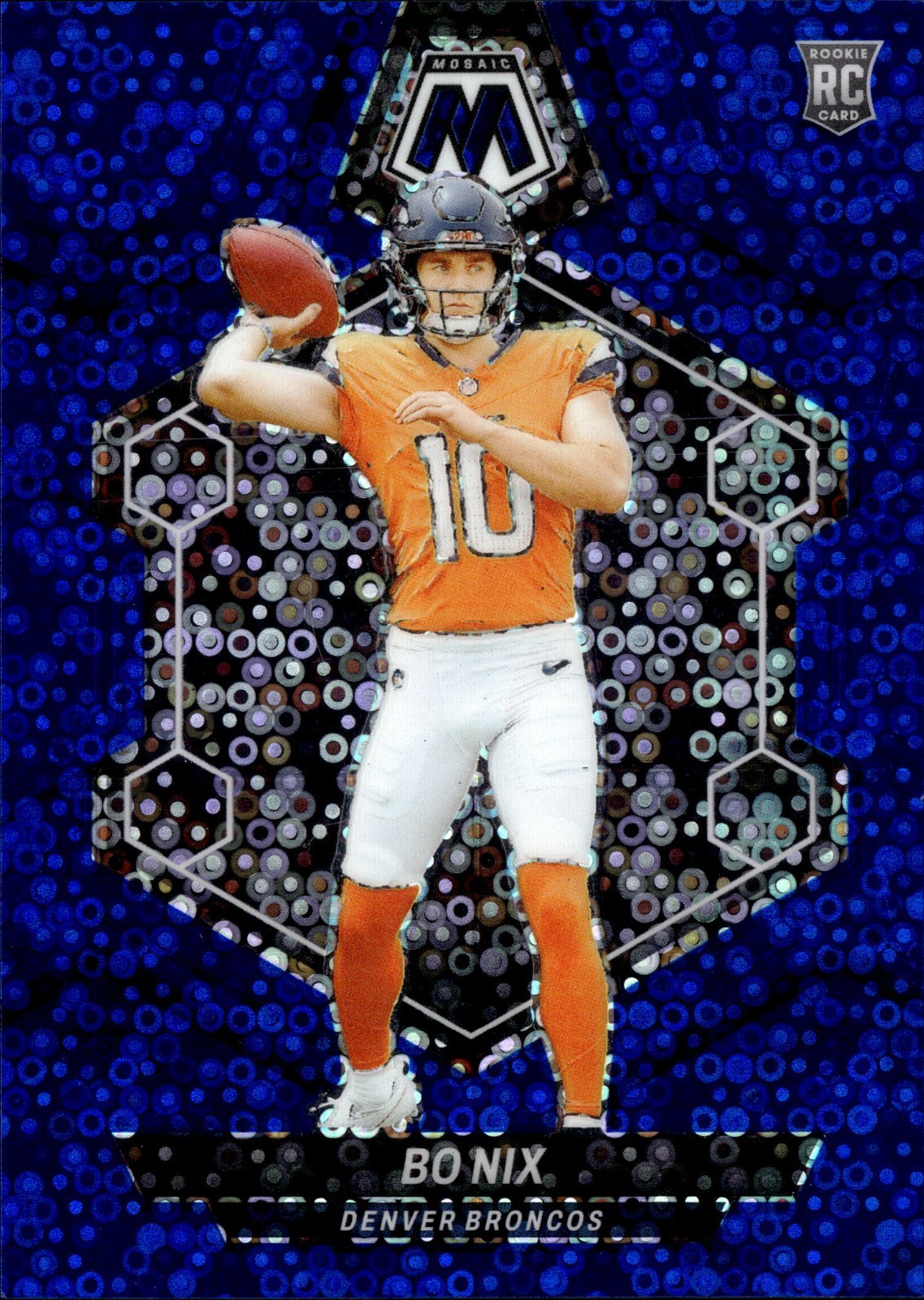2024 PANINI MOSAIC BLUE NO HUDDLE #312 BO NIX ROOKIE RC /75