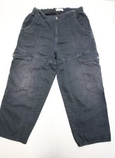 We The Free People Baggy Taper Elastic Cargo Pants Womens L Faded Charcoal READ