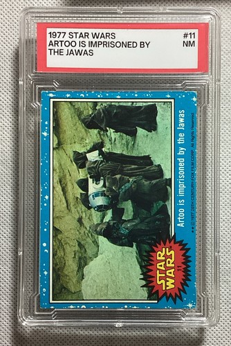 1977 Topps Star Wars #11 Artoo is imprisoned by the Jawas — PSA 7