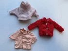 Vintage Lot Of 3 Barbie Tops Shirts Pink Dolman Sweater Red Cardigan