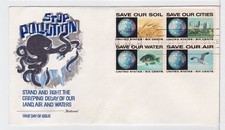 TurtlesTradingPost- Anti-Pollution Issue - 1970 FDC #1410-13 Fleetwood Cachet
