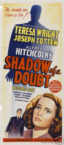 Shadow of a doubt Alfred Hitchcock cult movie poster print | eBay