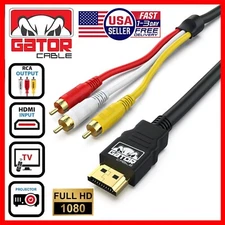HDMI To 3 RCA Video Audio AV Component Converter Adapter HD Cable 1080P HDTV 5FT