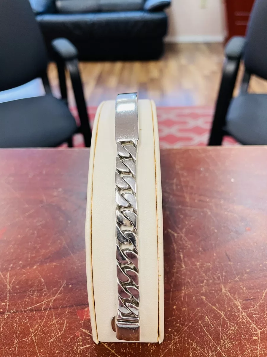 Tiffany Co. Sterling Silver 8. Men s Curb Link ID Bracelet