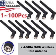 100X RP-SMA Antenna for WiFi 2.4GHz/5Ghz Wireless Router Card Male Pin wholesale