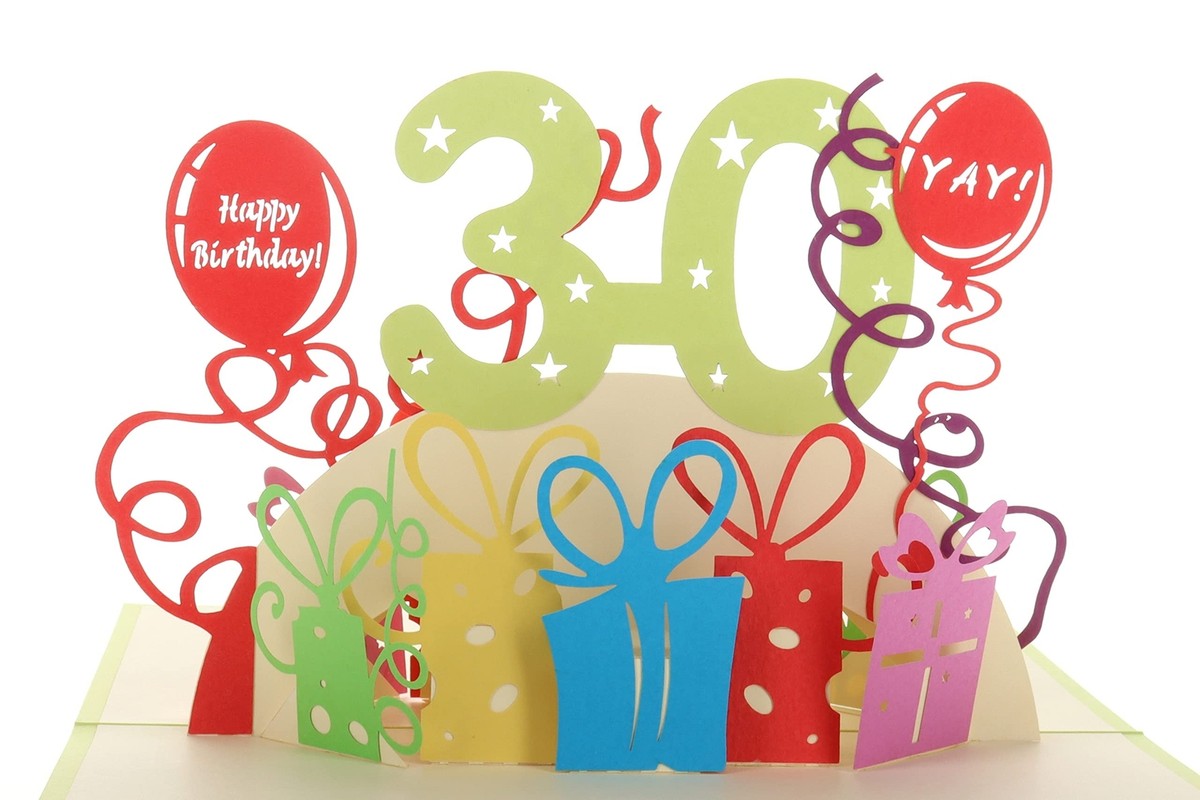 Happy 30th Birthday With Lots of Presents 3D Pop Up Greeting Card