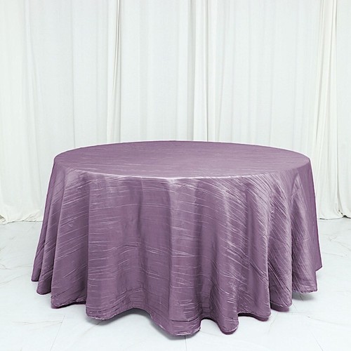 VIOLET AMETHYST 120" Accordion Crinkle TAFFETA ROUND TABLECLOTH Wedding Party