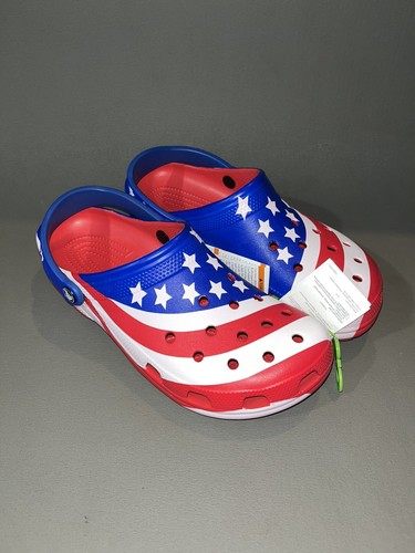 Crocs Unisex CLASSIC AMERICAN FLAG CLOG Size Men’s 11 Brand New USA Flag