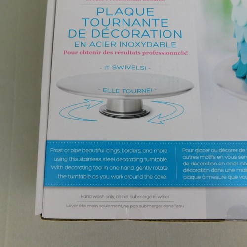 Sweetshop Stainless Steel Swivel Cake Decorating Tray Icing Turntable #C217 - Picture 5 of 6