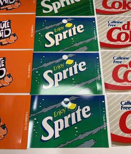 Lot Of 30 Vintage 90’s Vending Machine Soda Labels Coke Cactus Cooler Sprite Etc - Picture 6 of 10