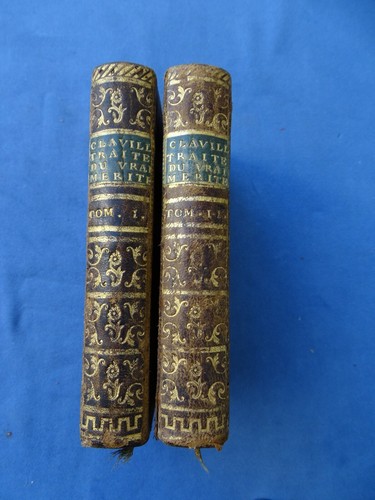 LE MAITRE DE CLAVILLE-TRAITE DU VRAI MERITE DE L'HOMME.....2 TOMI-1755-LEGATURE - Picture 1 of 5