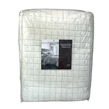 Hudson Park Natalya FULL / QUEEN Quilted Coverlet LIGHT TAN - $355