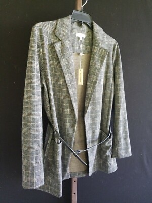 Max Studio Gray Jacket Attached Belted 