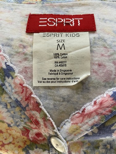 ESPRIT Vtg 90s Girl's Pink Tiered Floral Skirt and Vest Set Size M - Picture 8 of 8
