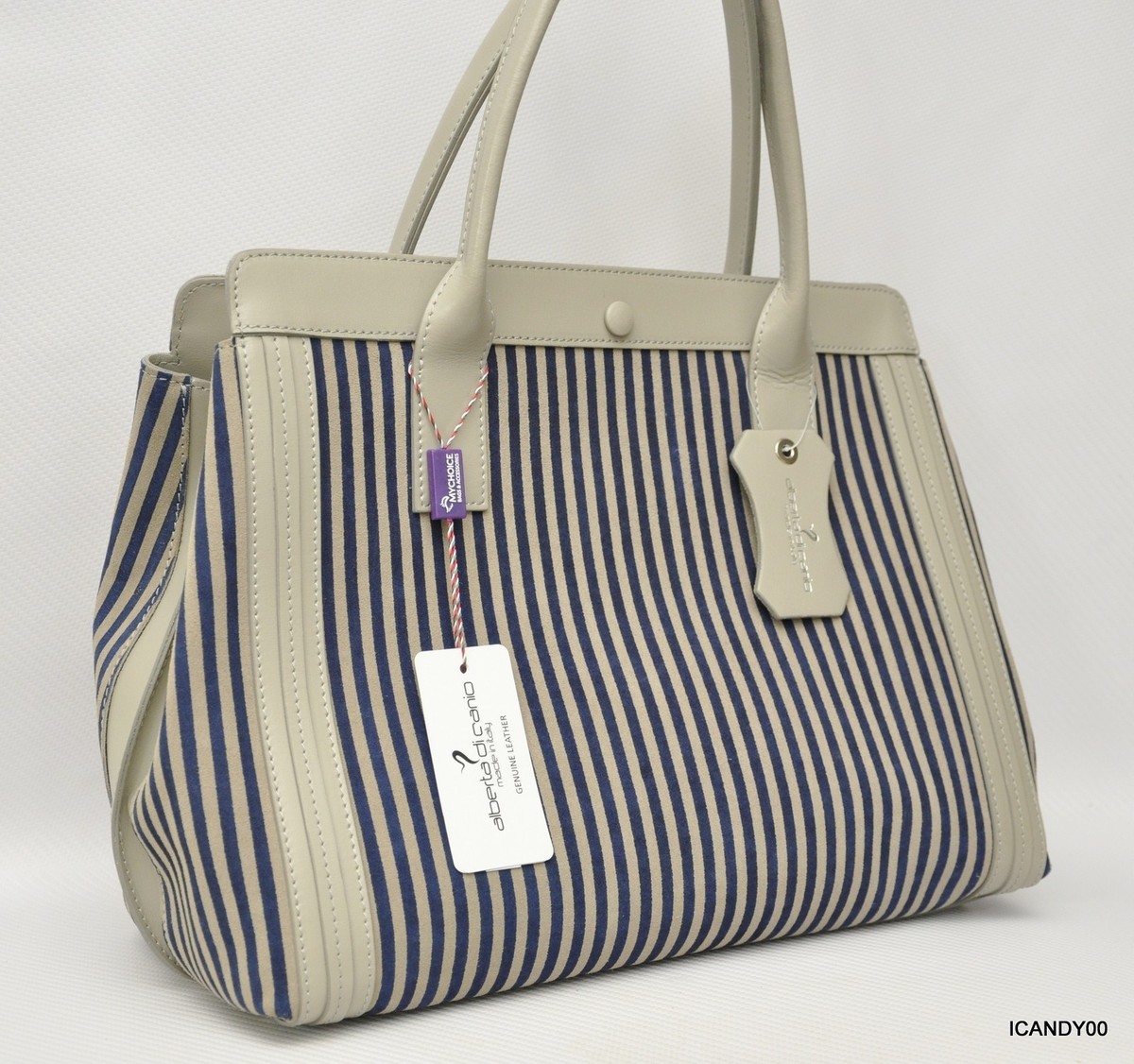 Nwt Alberta Di Canio Italy GINESTRA Leather/Suede Shopper Bag