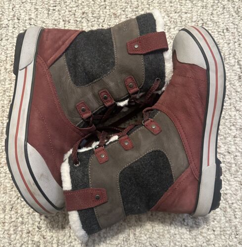 Keen Elsa Premium Waterproof Mid Boots Size 9 Red/gray - Picture 1 of 8