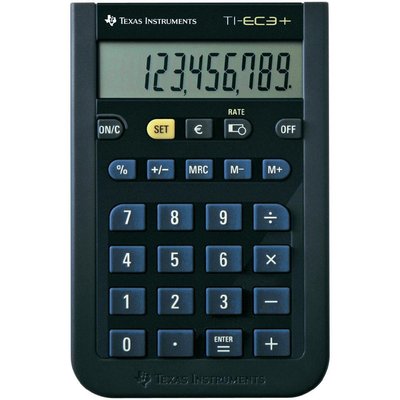 2x Texas Instruments TI-EC 3+ Taschenrechner Rechner Bürorechner für Schule Büro