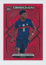 2021-22 Aurelien Tchouameni Panini Obsidian Red Flood France Rookie Card 7/10