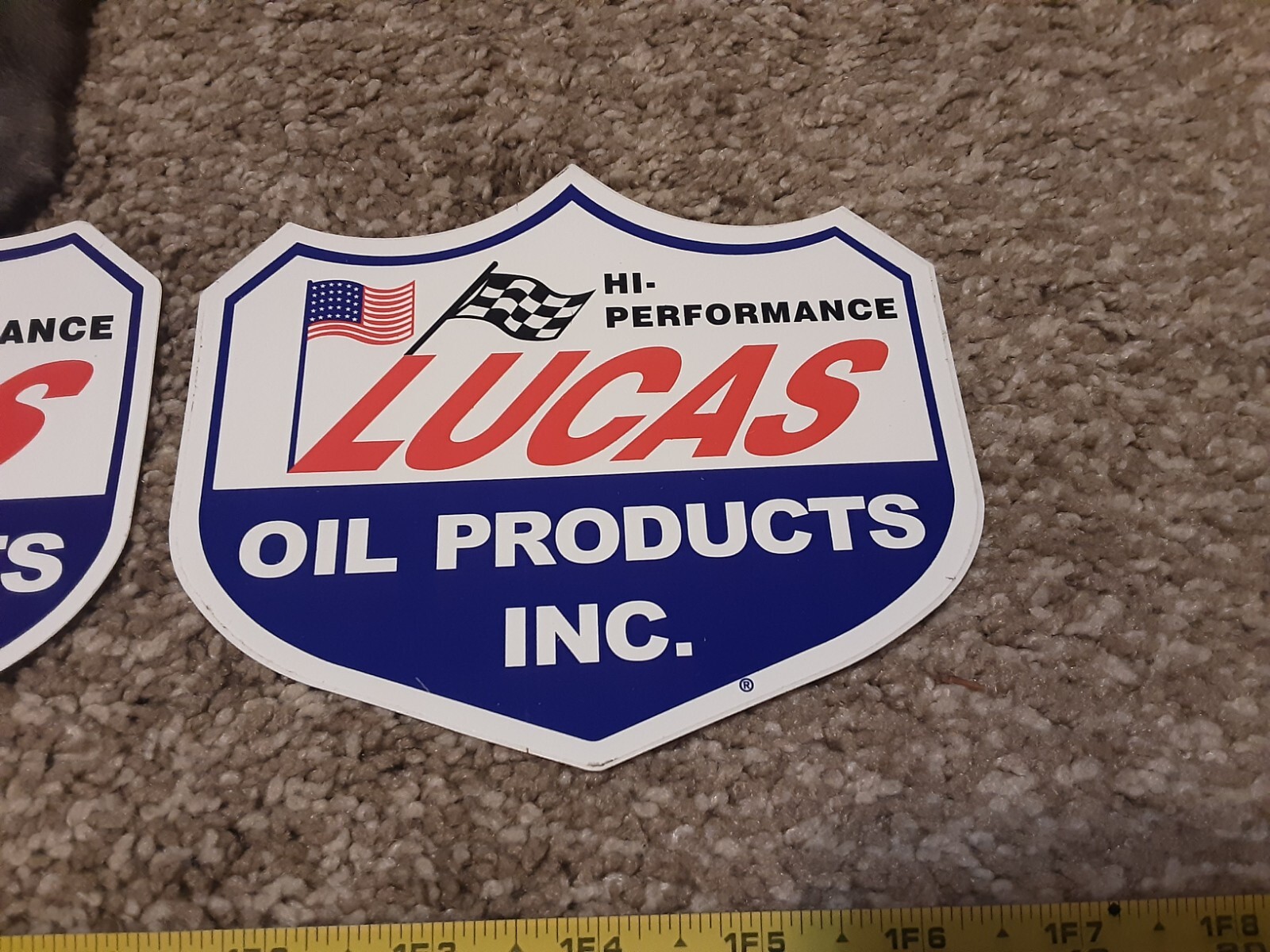 Lot of 2 Lucas Racing Oil Decals Stickers Nascar NHRA Contingency Style 