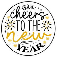 CHEERS TO THE NEW YEAR ENVELOPE SEALS LABELS STICKERS PARTY FAVORS