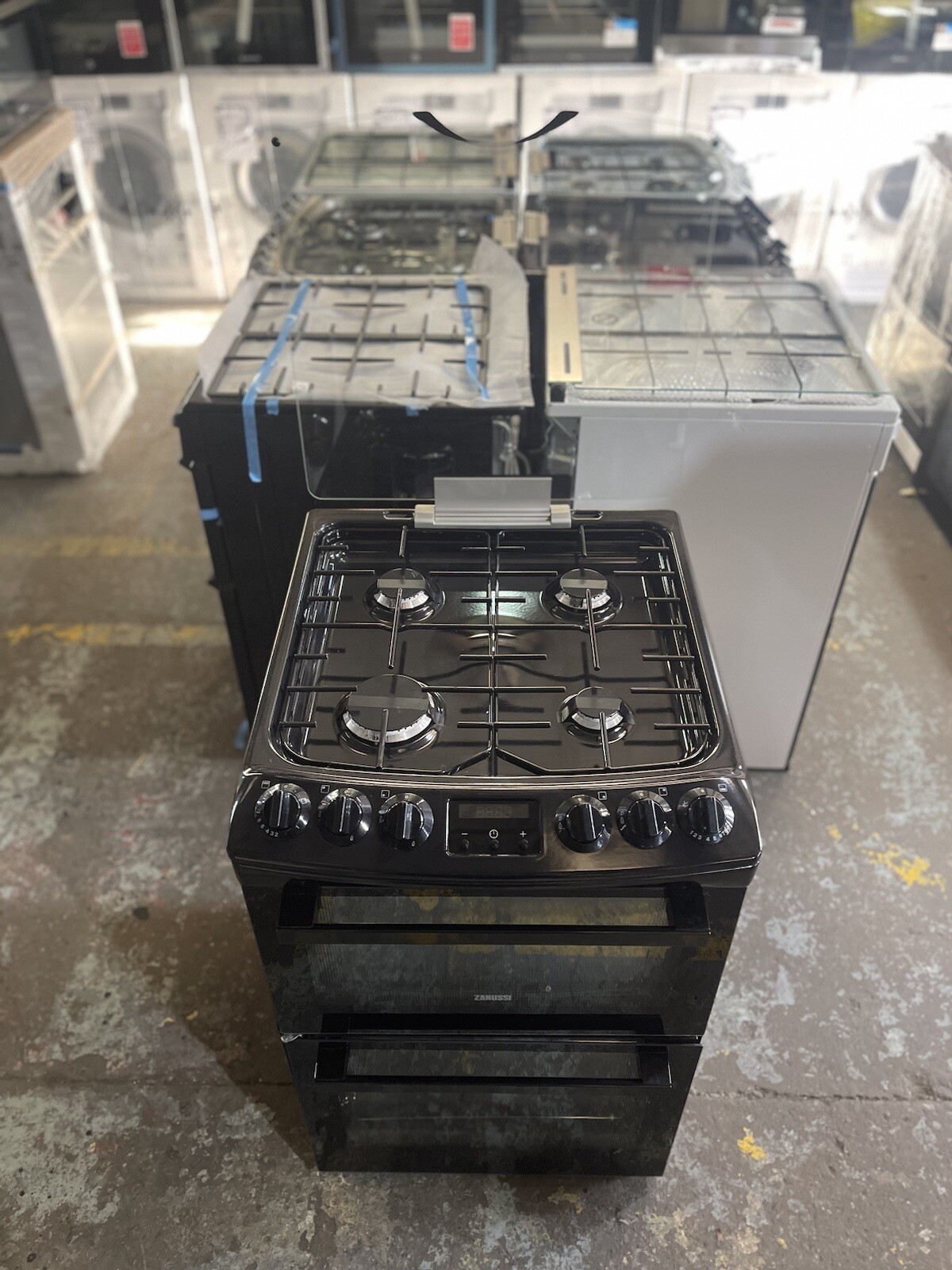 Zanussi ZCG43250BA 55cm Gas Double Oven Cooker eBay