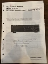 HARMAN KARDON TD4200 TD-4200 Service Manual ORIGINAL BOOK OR PDF-FREE SHIPPING