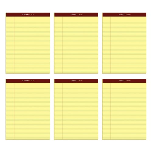8.5 x 11 Legal Pads 6 Pack Premium Docket Gold Brand Narrow Ruled Thick Yello... - Bild 1 von 6
